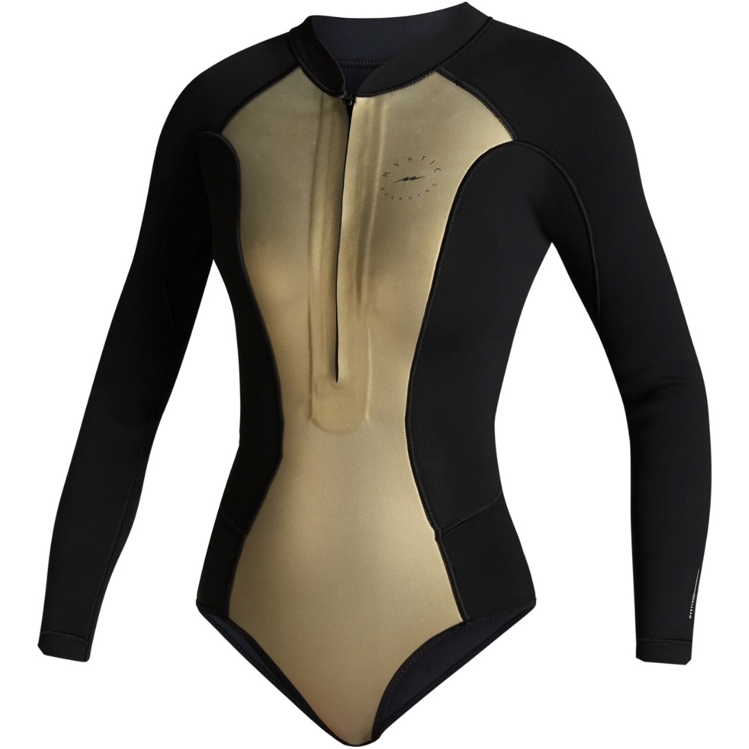 2025 Mystic Womens Sway 2mm Long Sleeve Front Zip Super Shorty 35000.220091 - Black / Gold